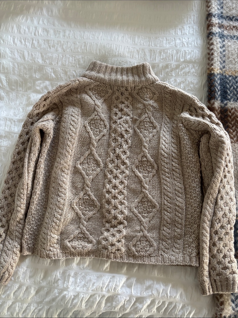 Inis Crafts Made in Ireland Merino Wool Zip Sweater - Picture 3 of 7